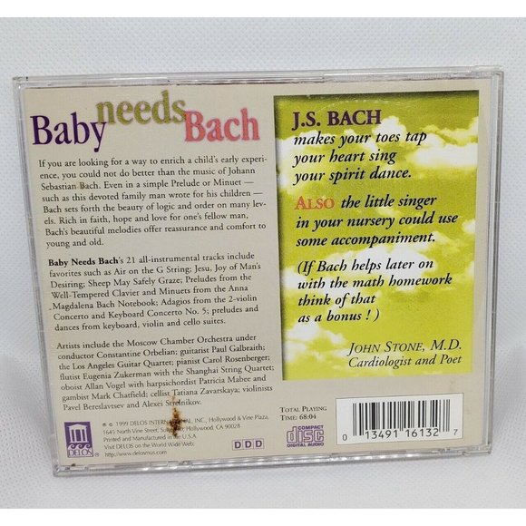 Baby Needs Bach Classical Music For Baby CD No Scratches Clean - Picture 2 of 8